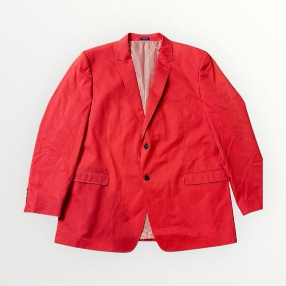 Saddlebred Mens Orange Sport Coat Two Button Solid Cotton Sz 48L - Picture 1 of 6